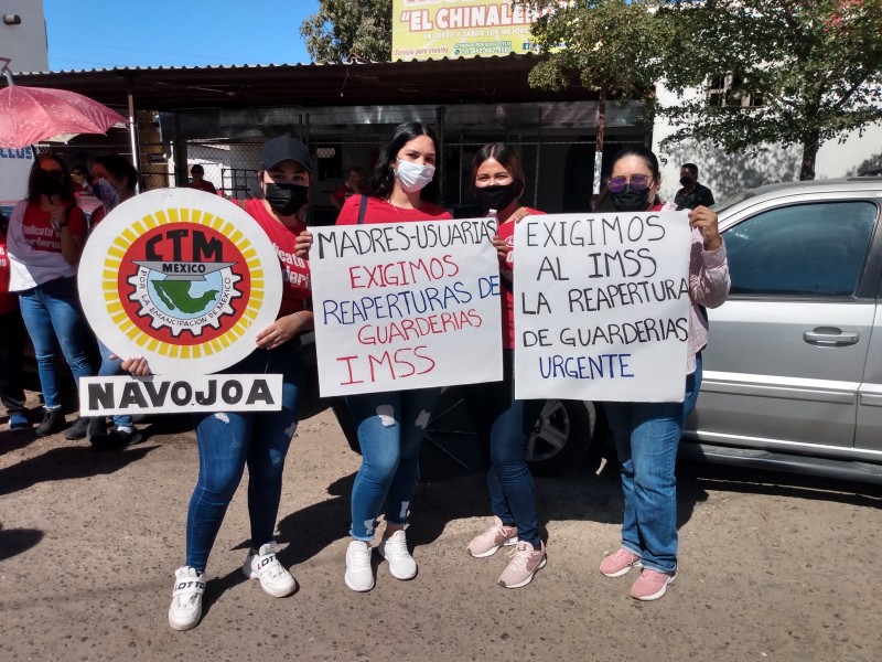 Cetemistas exigen la reapertura de guarderías en el Mayo