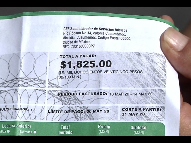 CFE eleva el precio de los recibos de luz