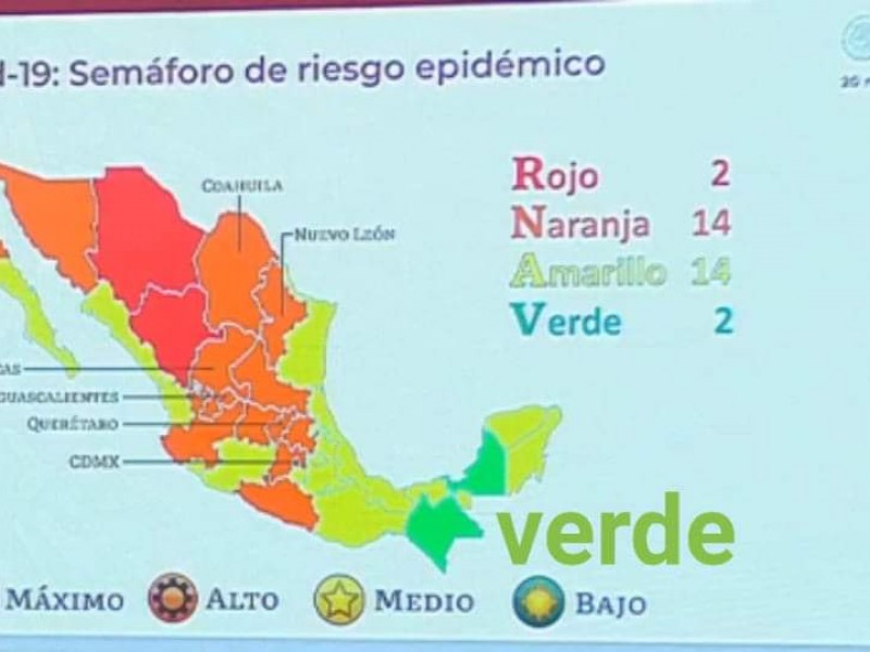 Chiapas pasa a color verde en semáforo epidemiológico