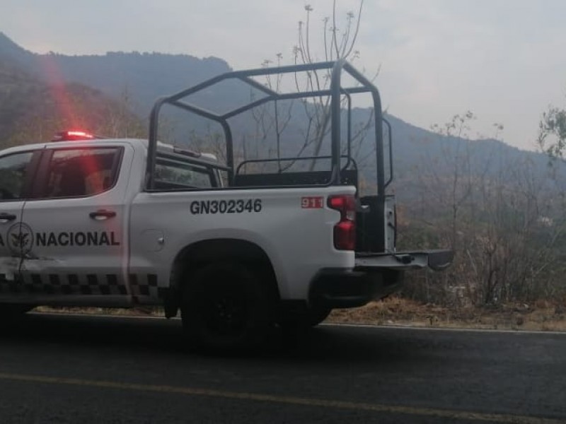 Choca camioneta de Guardia Nacional en Malinalco
