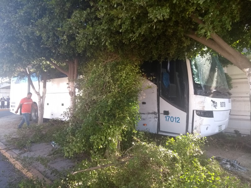 Chocan dos camiones, hay daños materiales