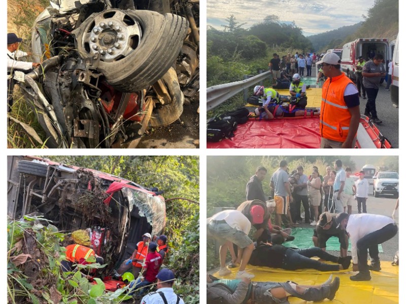 Choque entre ADO y tráiler en carretera Barranca Larga–Ventanilla de 3 muertos