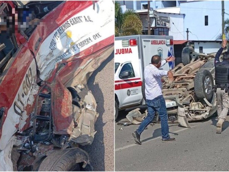 Choque taxi y camioneta deja un fallecido y dos heridos graves, Oaxaca