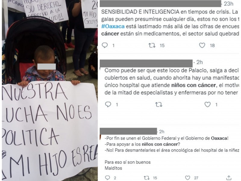Cibernautas claman atención para niños con cáncer en Oaxaca