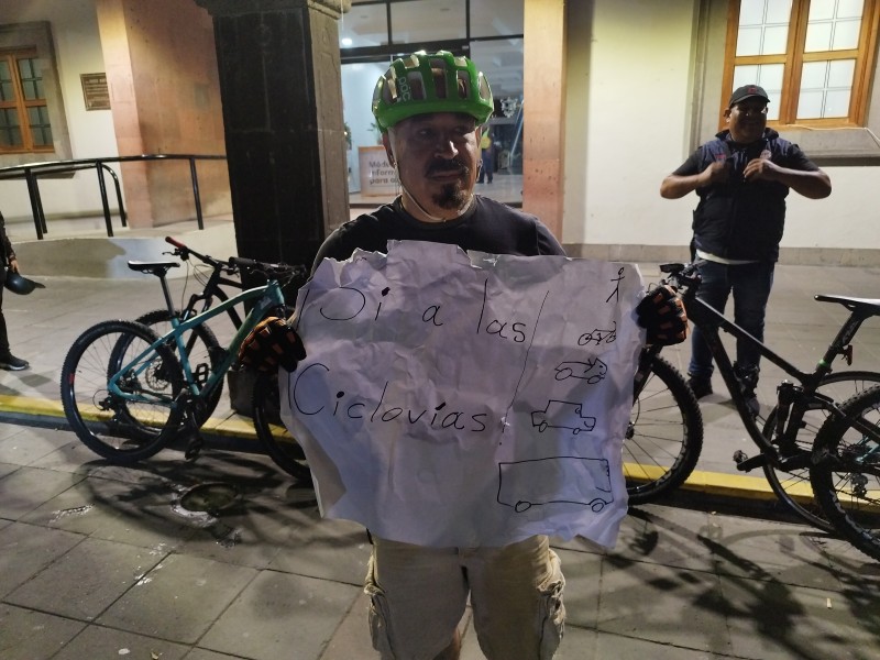 Ciclistas zamoranos realizan manifestación pacífica a favor de ciclovía
