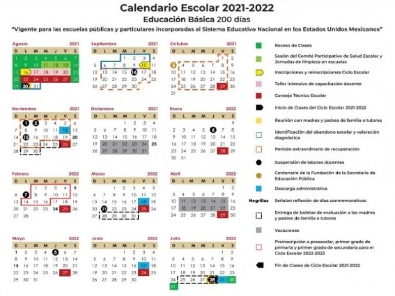 Ciclo escolar 2021-2022 iniciará e 30 de agosto