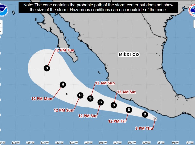 Ciclón tropical del Pacífico no se espera impacte directamente a Sonora
