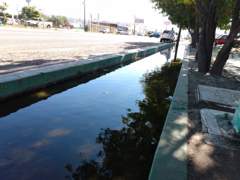 Ciclovía inundada en boulevard forjadores