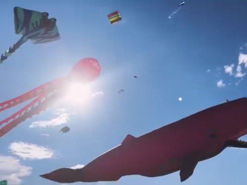 Cielo de Perote se llena de papalotes y marionetas monumentales