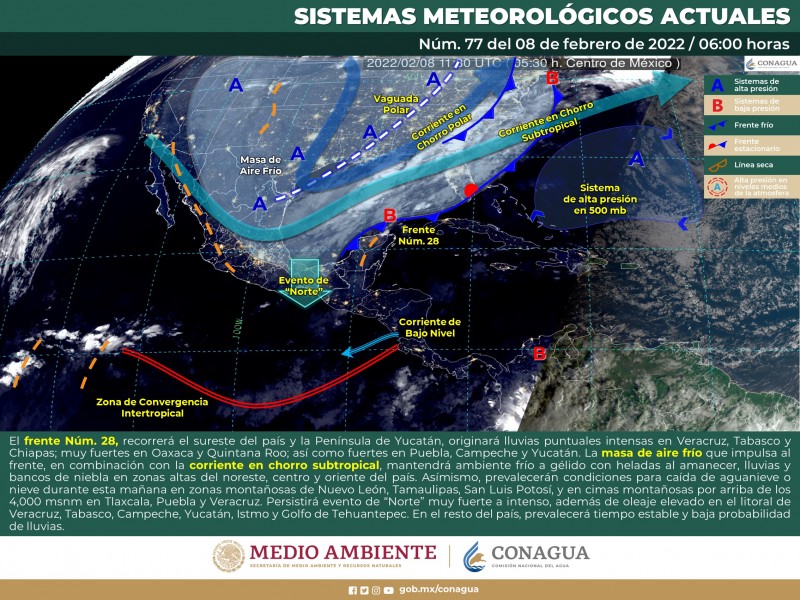 Cielo despejado y ambiente templado en Sonora