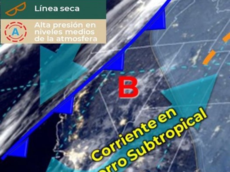 Cielo medio nublado y humedad por corriente en chorro