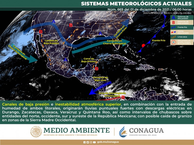 Cielo medio nublado y mañanas frías en Sonora