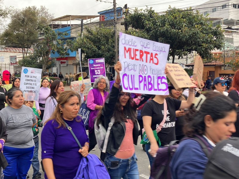 Cientos de feministas marchan por las calles de Xalapa