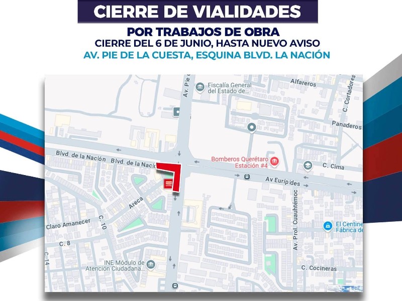 Cierran Avenida Pie de la Cuesta por obras viales