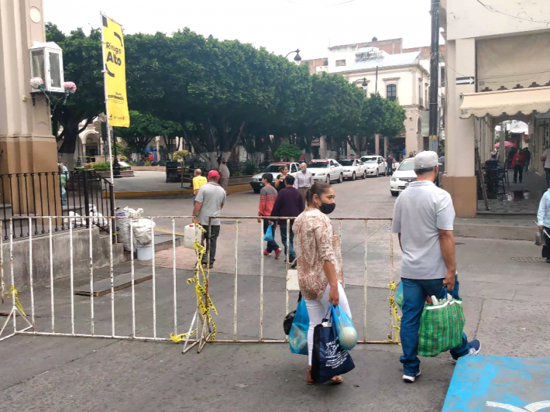 Cierran vialidad en la zona centro de Sahuayo