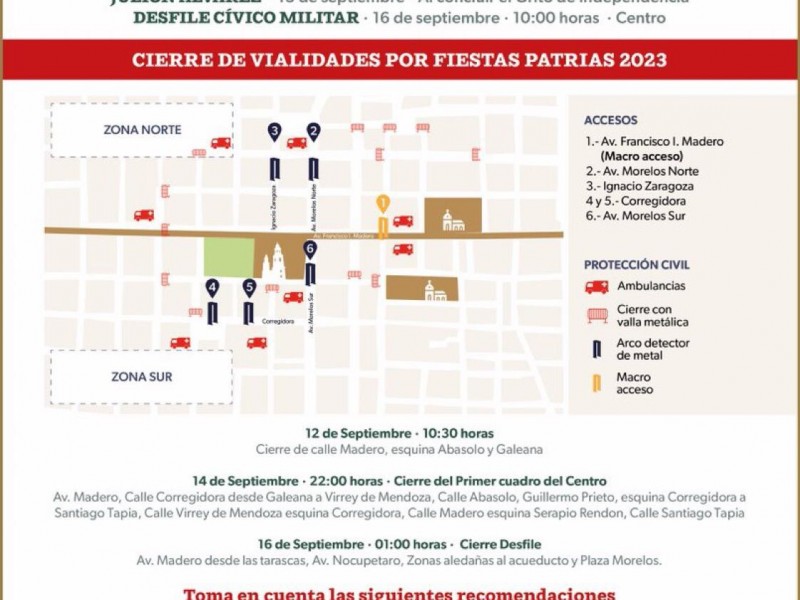 Cierre de vialidades en Morelia