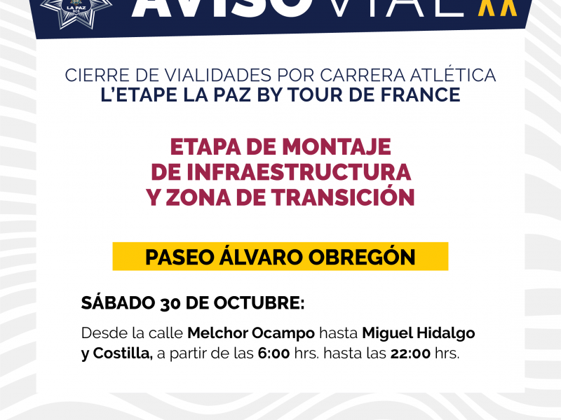 Cierre vial por “L’Etape La Paz by Tour de France”