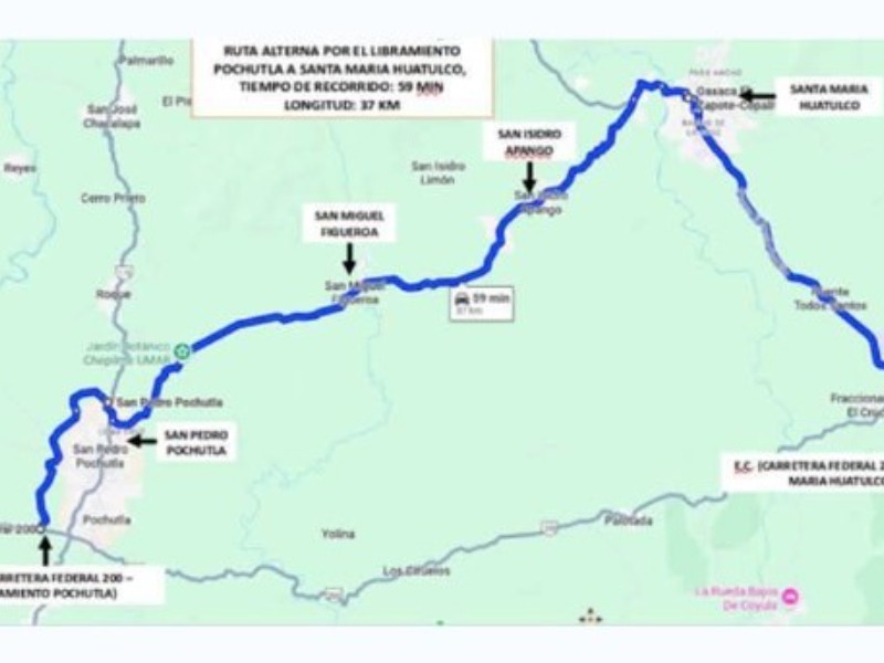 Anuncian cierres temporales en la carretera 200, tramo Pochutla-Huatulco