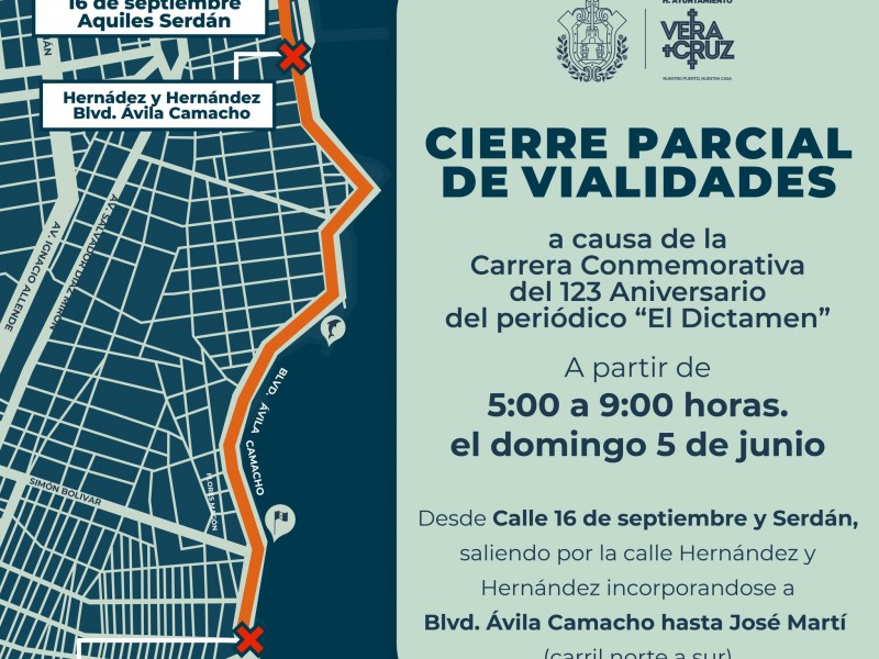 Cierres viales en la ciudad de Veracruz por evento deportivo