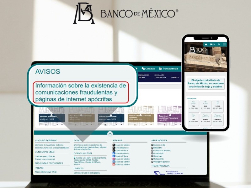 Circulan páginas falsas que se hacen pasar por el Banco de México ...