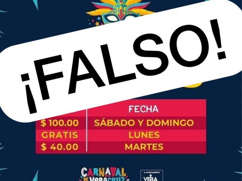 Circulan precios falsos para gradas del Carnaval de Veracruz