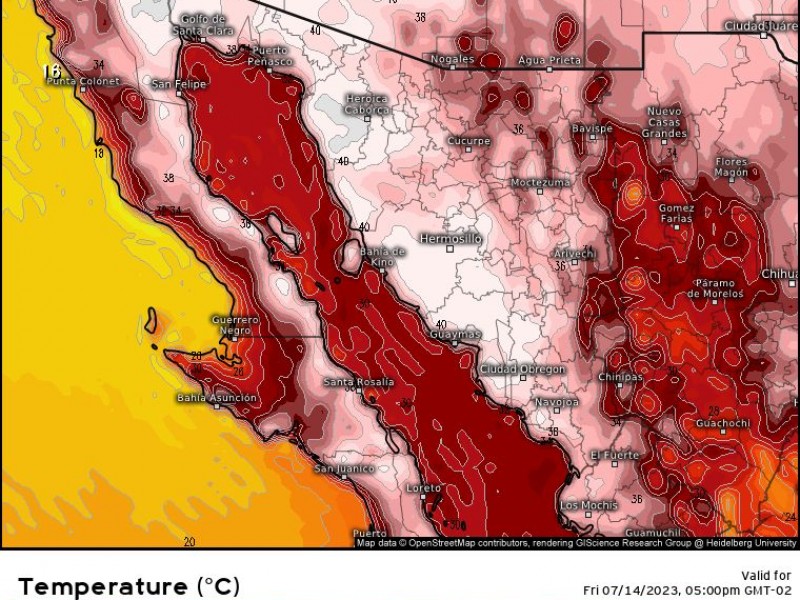 Ciudad Obregón con 40% de probabilidad de lluvia