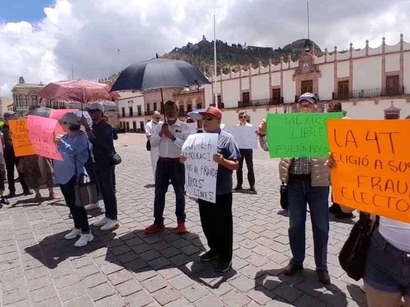 Ciudadanos protestan contra elección judicial en Zacatecas