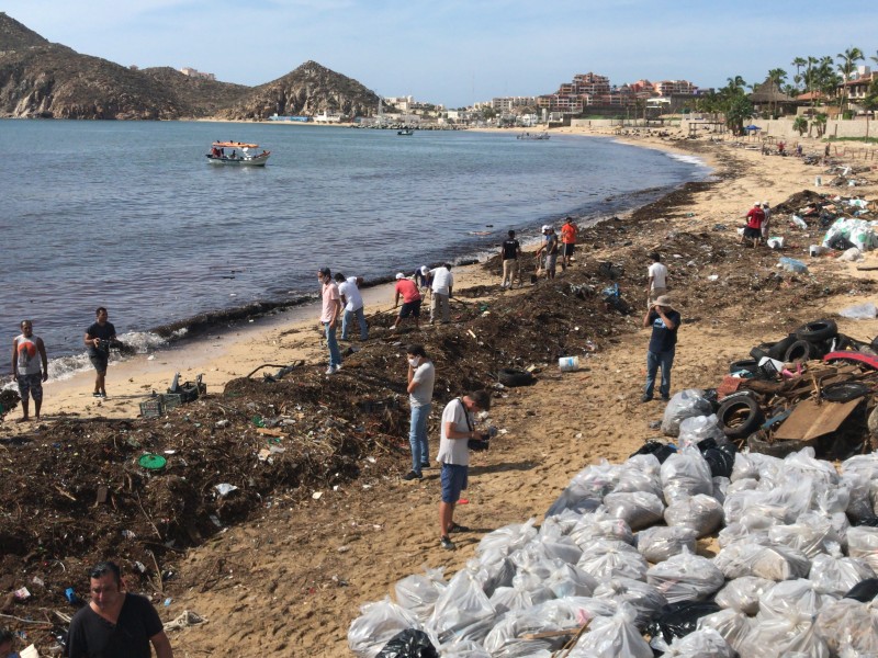 Ciudadanos realizan campaña de limpieza en playa El Médano