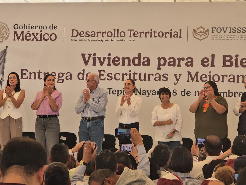 Claudia Sheinbaum: certeza patrimonial; construcción de 1,600 casas en Nayarit para 2026