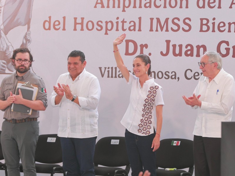 Claudia Sheinbaum no entrega hospital en Tuxtepec por falta de oxígeno