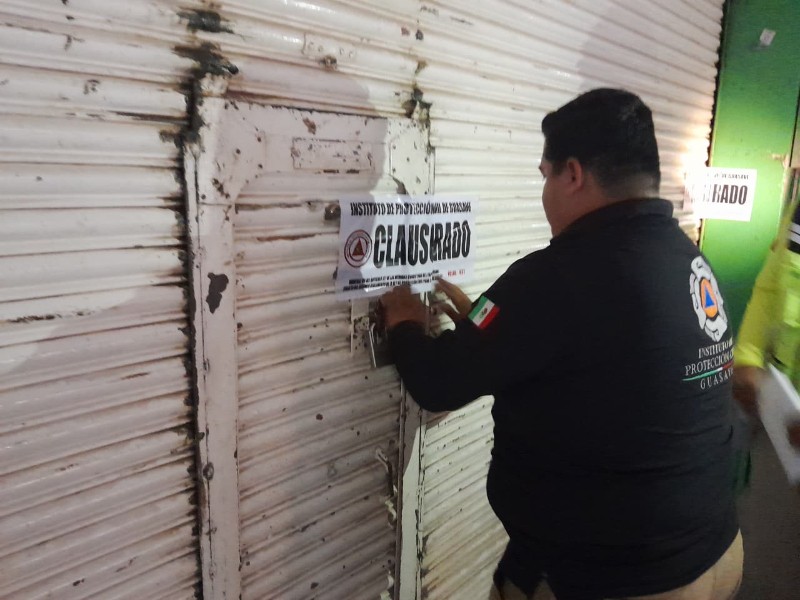 Protección Civil intensifica revisiones a comercios, continúan las clausuras