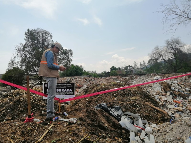 Clausura Proam tiradero de escombro en La Mintzita