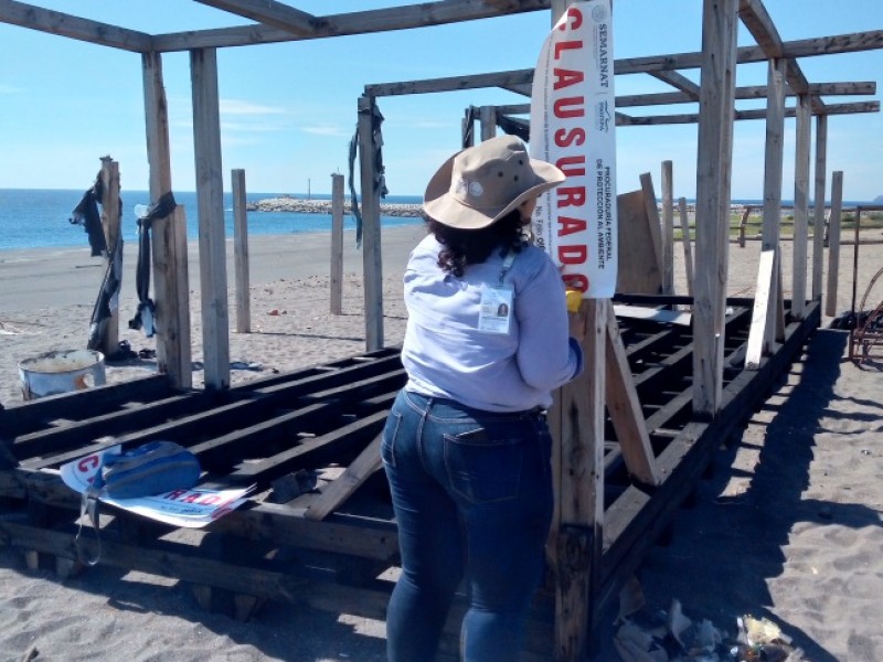 Clausura Profepa obras en playa El Edén, Manzanillo
