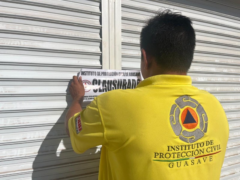 Clausura Protección Civil tienda china en Guasave