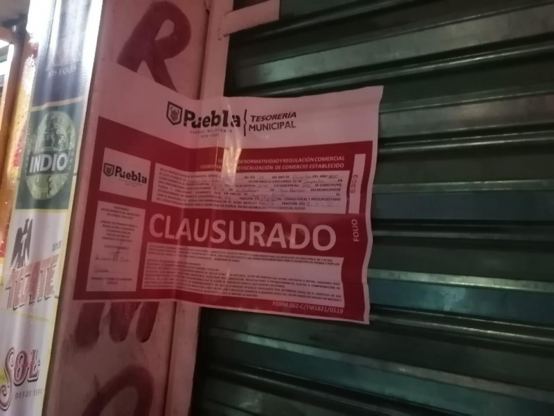 Clausuran 9 establecimientos en la última semana en Puebla Capital