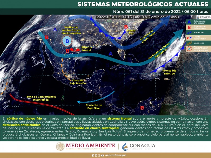 Clima de frío a caluroso en regiones de Sonora