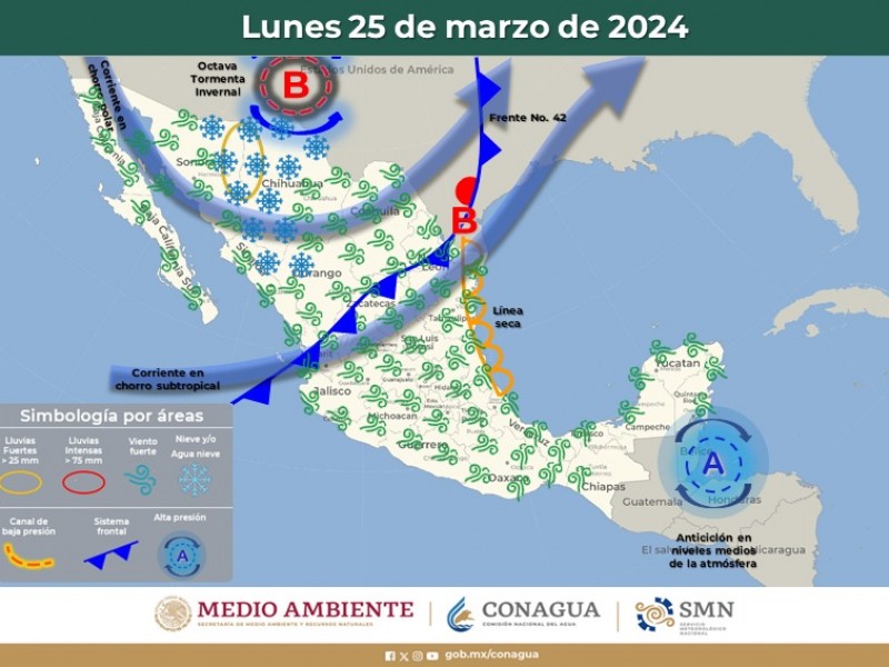 Clima en Guaymas con temperatura minima de 13°C