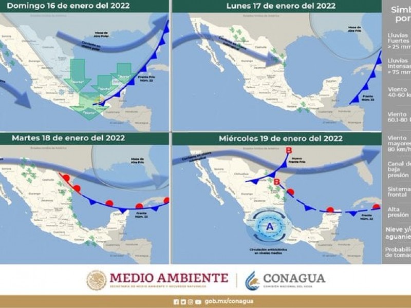 Clima en México: Descenso de temperatura y dos fenómenos meteorológicos