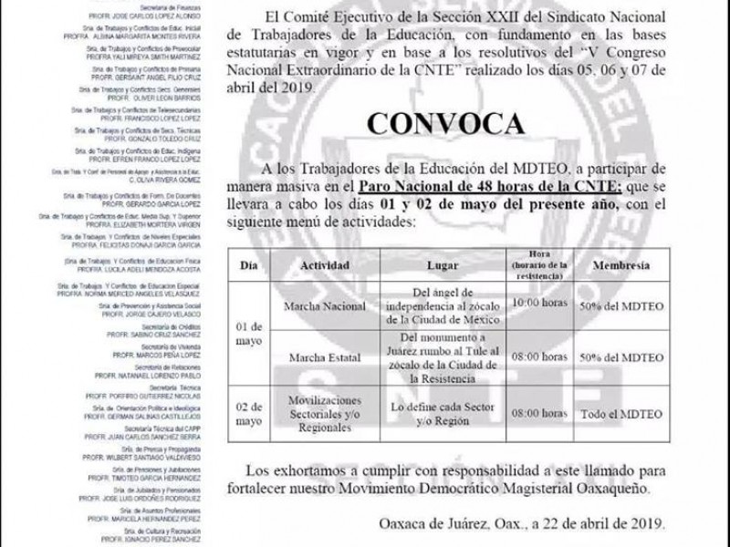 CNTE  marcha masiva por la abrogación reforma