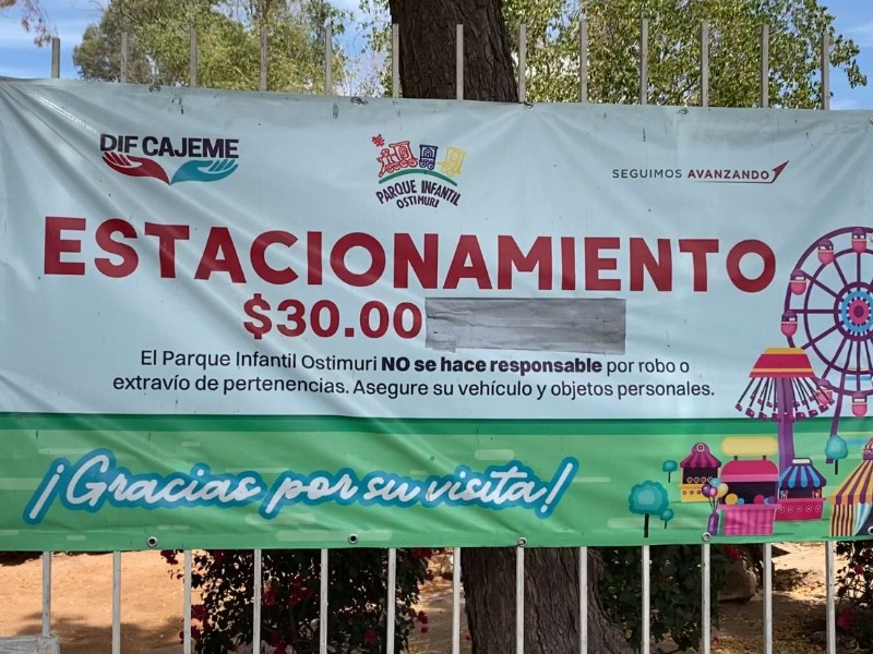 Cobrarán 30 pesos por día para estacionarse en Parque Ostimuri