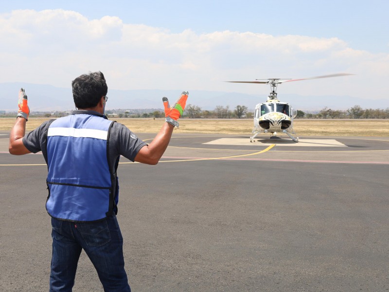 COESFO refuerza combate de incendio con helicóptero en los Chimalapas