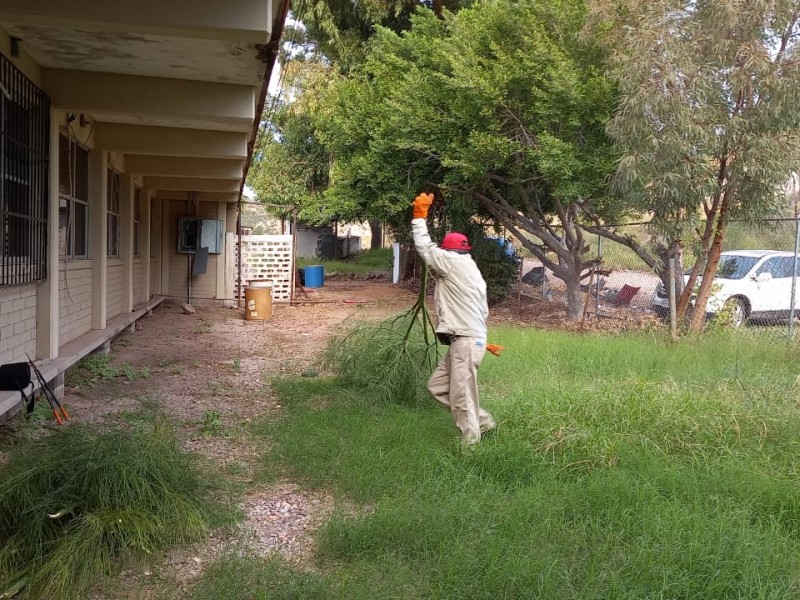 Colabora Ayuntamiento de Guaymas con trabajos de limpieza en escuelas