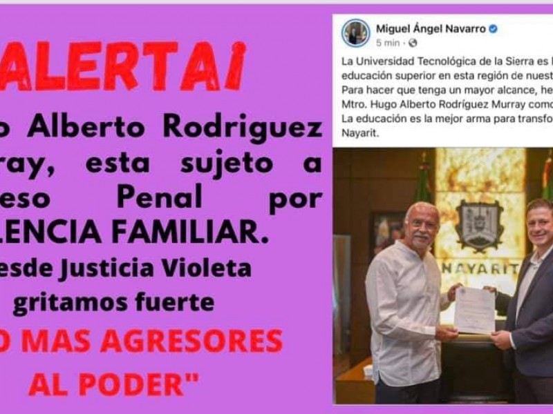 Colectivas feministas exigen destitución de Hugo Rodríguez