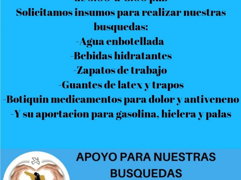 Colectivo guerreras buscadoras solicitan apoyo para sus búsquedas