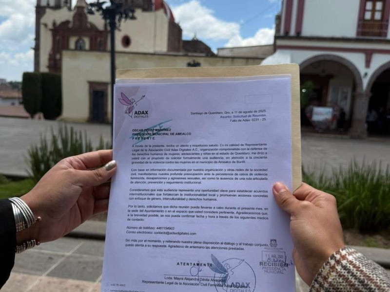 Colectivos feministas solicitan audiencia con edil amealcense