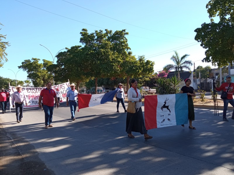 Colectivos indígenas marchan en contra de Planta de Amoníaco