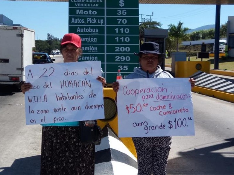 Colectivos y damnificados tomaron caseta de Trapichillo