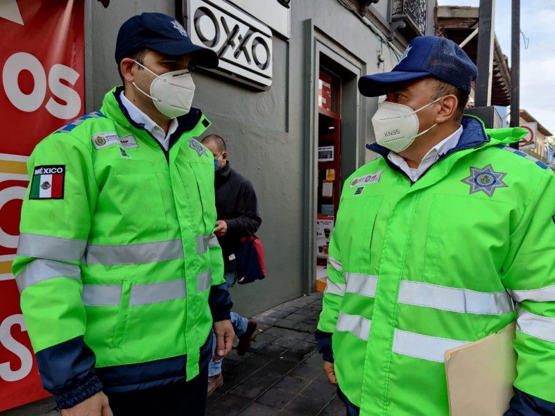 Colocan 18 filtros sanitarios en calles del centro de Xalapa