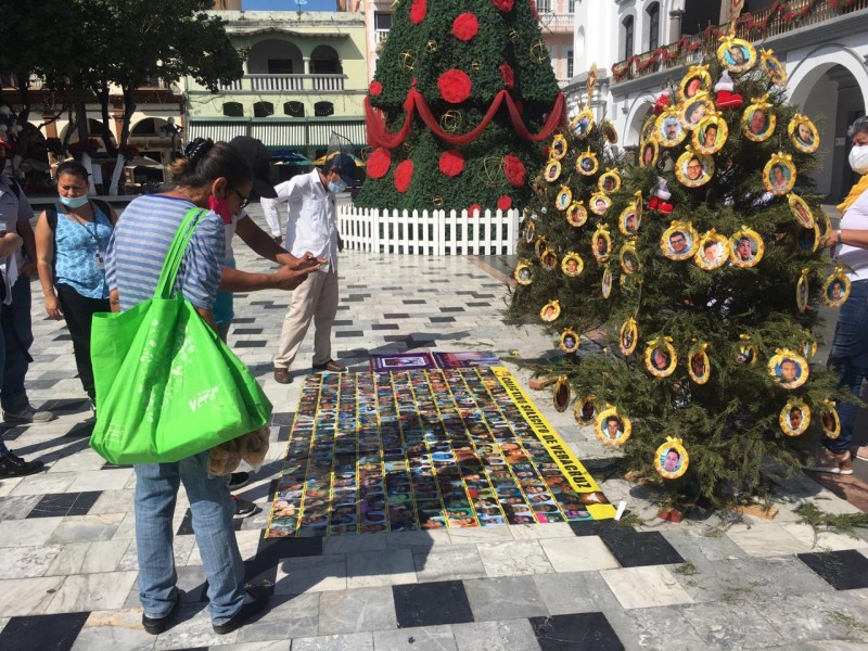 Colocan árbol de navidad para recordar a desaparecidos