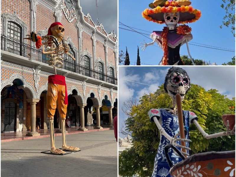 Colocan catrinas monumentales en explanada y otros puntos Colocan catrinas monumentales en explanada y otros puntos